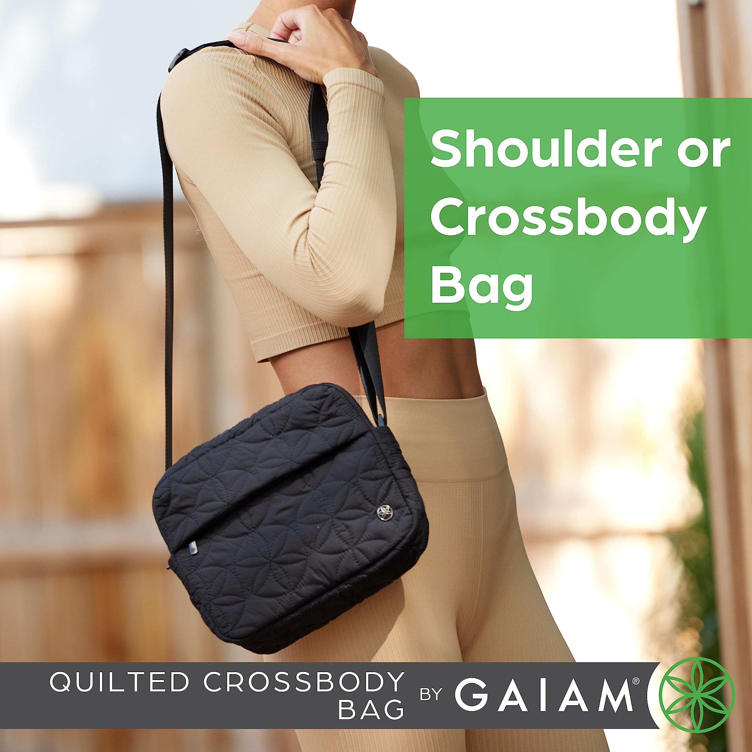Gaiam Quilted Crossbody Bag