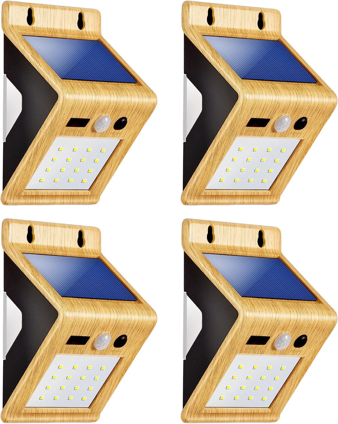 Outdoor Solar Lights,LivEditor LED Motion Sensor Solar Lights with USB Charging Port,Colorful Gradient Backlight Solar Lighting for Diveway Patio Garden Path Yard Deck - 4 Pack