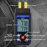 GAIN EXPRESS Digital Thermocouple Thermometer HVAC Temp Meter 4 K Probes Dual view 5