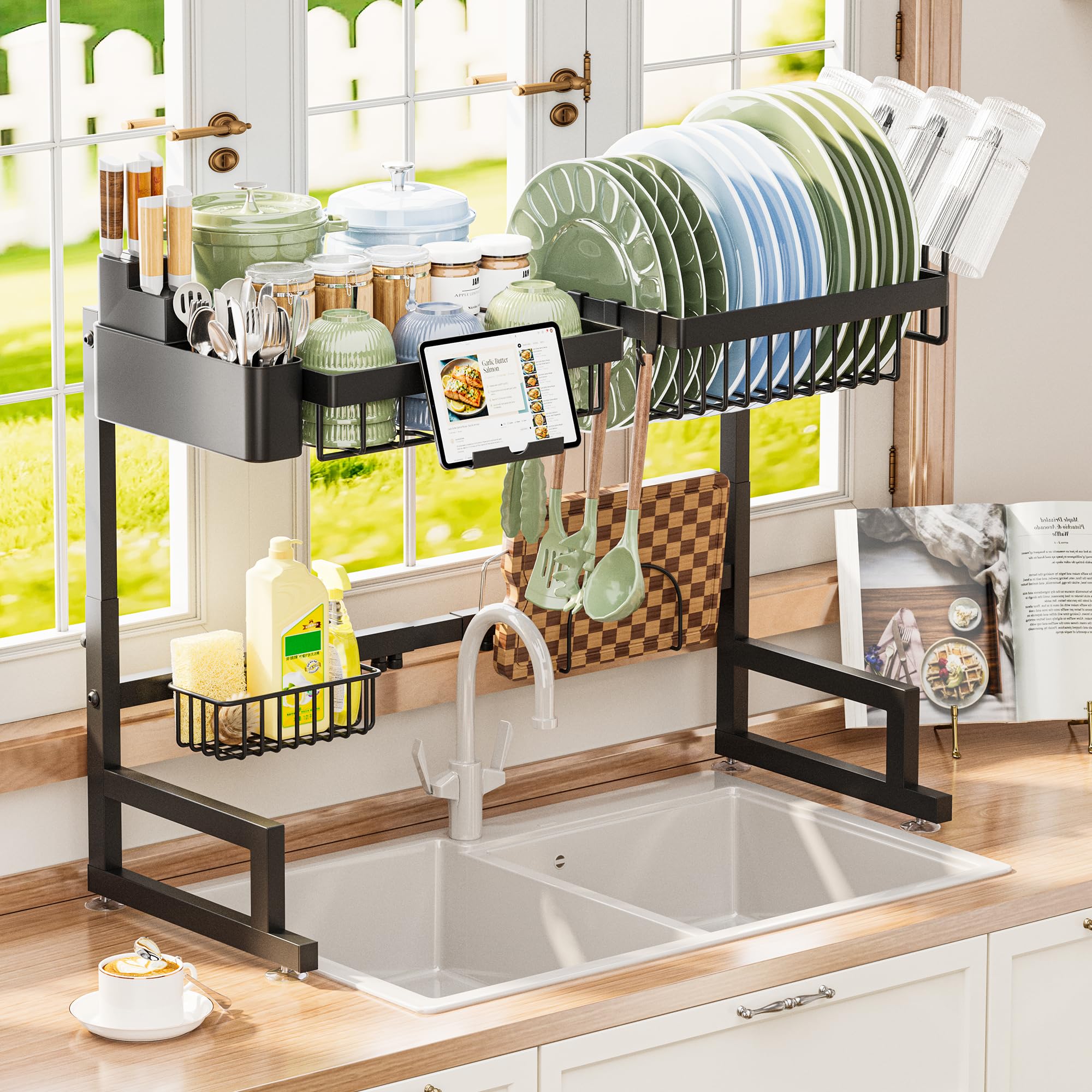 ADBIU Over The Sink Dish Drying Rack (Expandable Height and Length ...