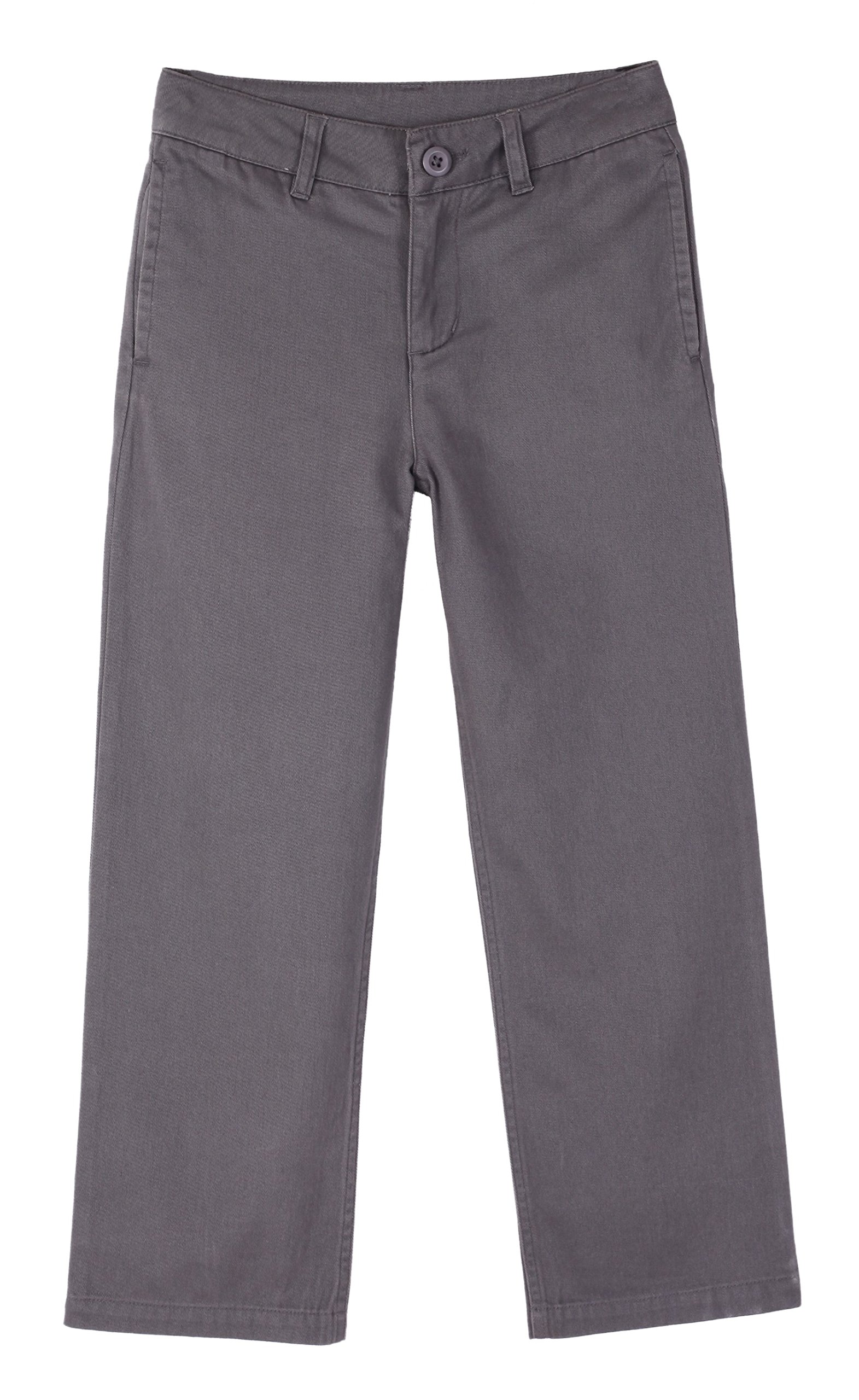 Photo 1 of Bienzoe Boys School Uniform Pants: Kids Adjustable Waist Cotton Regular Slacks Grey Size 10