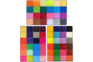 ZLLBTMO 39000 Pcs Fuse Beads Kit for Craft Making 72 Colors 2.6mm Mini Small Iron Beads Set for Aduld, with Box, 4 Pegboards, 1 Drawing, 1 Tweezers, 5 Ironing Paper