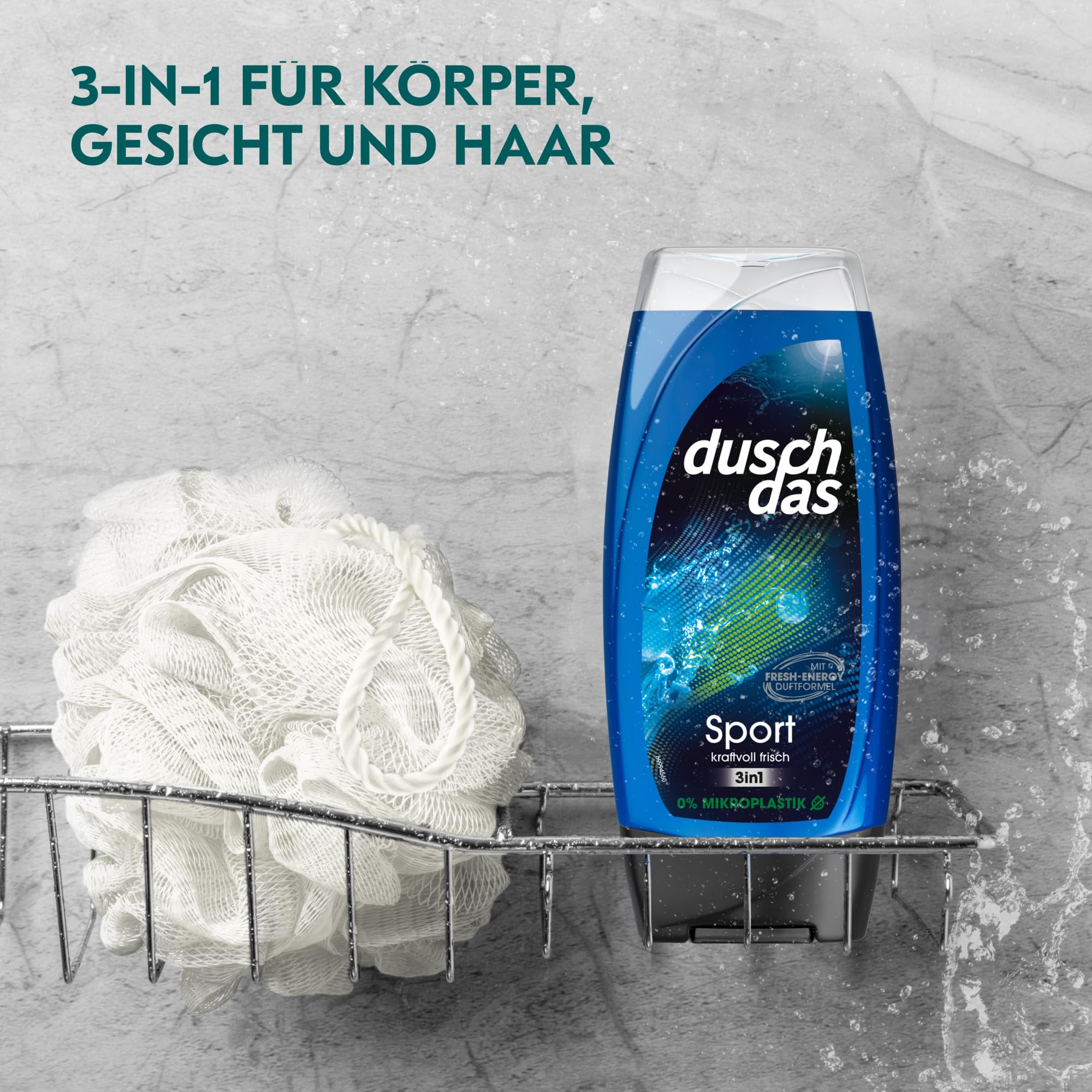 Duschdas 3-in-1 Duschgel & Shampoo Sport Duschbad mit Fresh-Energy-Duftformel sorgt für einen erfrischenden Start in den Tag 6x 225 ml 3