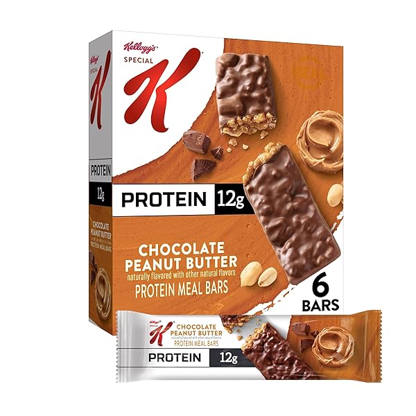 KELLOGG’S SPECIAL K PROTEIN MEAL BARS, 12G PROTEIN, MEAL REPLACEMENT, CHOCOLATE PEANUT BUTTER, 9.5OZ BOX (6 BARS)