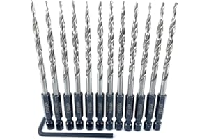 FTG USA Tapered Drill Bits for Wood 12 Pc #8 (11/64") All Same Size Replacement for FTG Countersink Drill Bit Set