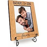 JCVUK Father & Son Picture Frame, Dad Photo Frame, Dad Gifts from Son, Wood Picture Frame Holds 4x6 Inches Photo, Gifts for Father's Day Birthday Christmas, Frame for Tabletop Display - A04