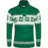 COOFANDY Men's Christmas Sweater Ugly Knitted Xmas Sweaters Casual Snowflake Pullover Knitwear