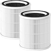 CFKREYA AC400 Air Purifier Filter Replacement for Purivortex AC400 Air Purifier, 3-in-1 Filtration System, White, 2 Pack