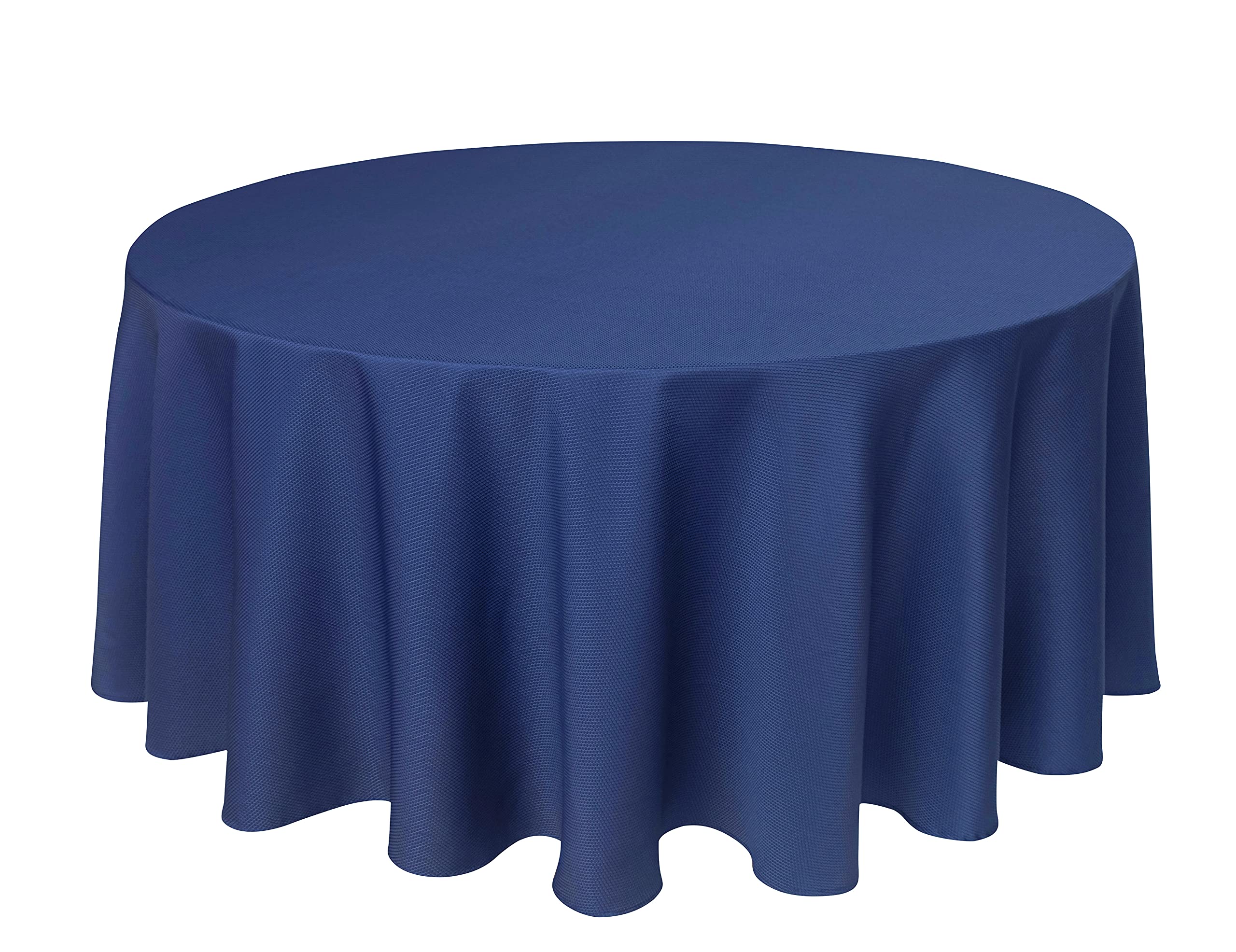 Biscaynebay Textured Fabric Round Tablecloths 90", Navy Water Resistant Washable Table Cloths Circle Folding Table Covers Linen for Dining, Kitchen, Wedding & Parties etc — image 1
