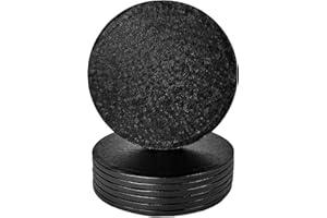 8-Pack 10inch Black Cake Drums Round,Thick Cake Boards Smooth Straight Edges Large Greaseproof Birthday Party Cake Display Ba