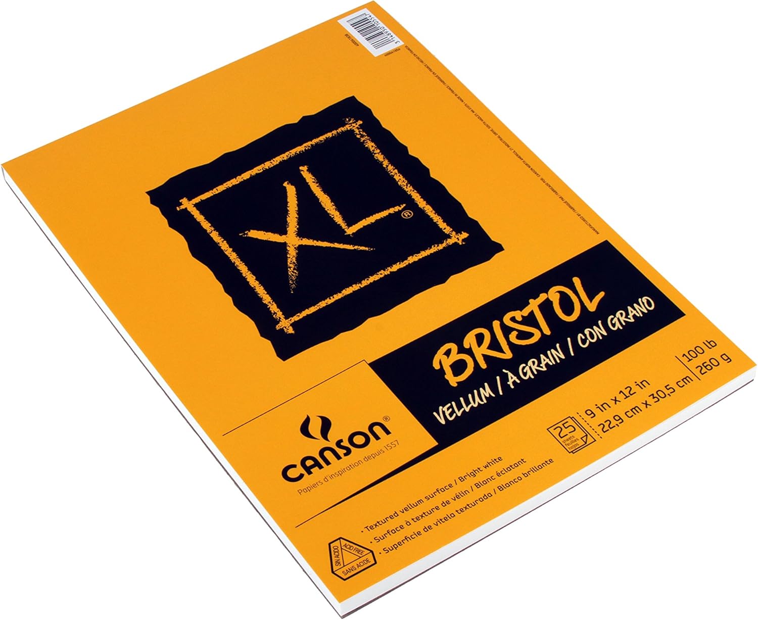 Canson XL Series Bristol Vellum Paper Pad, Heavyweight Paper for Pencil, Vellum Finish, Fold Over, 100 Pound, 11 x 14 Inch, Bright White, 25 Sheets: Arts, Crafts & Sewing