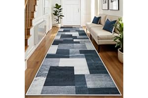 2x6 Checkered Rug Runner Rugs for Hallway, Low-Pile Long Flat Print Plaid Area Rug, Washable Non-Slip Carpet for Living Room 