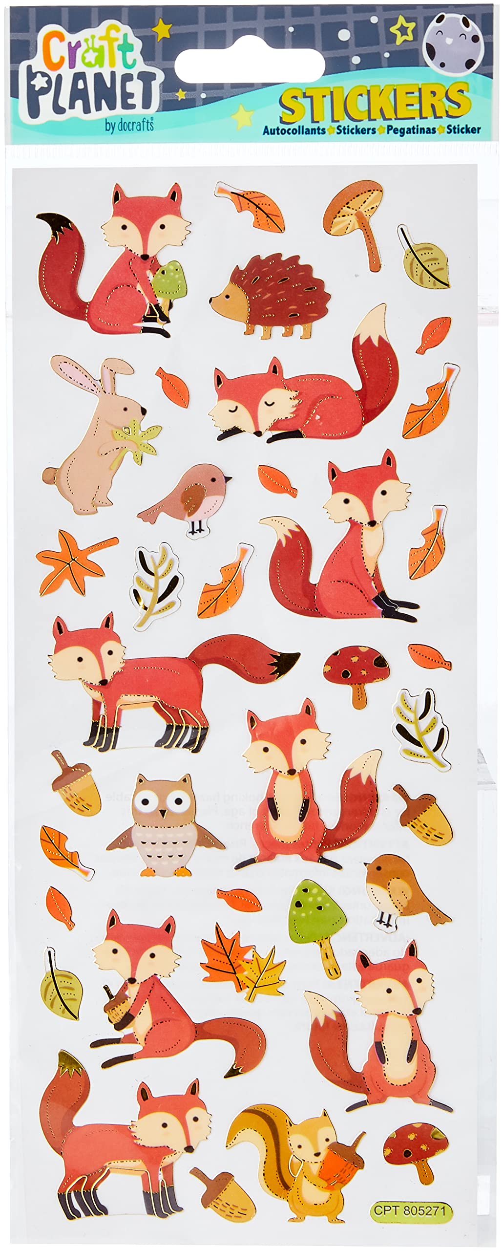 Craft Planet Fun Stickers, Woodland Creatures, for Young Crafters Collection, Posters, Card Making, Scrapbooking, Party Bag Fillers, Books, Reward Charts, Invites, Crafts