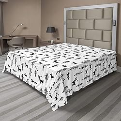 Ambesonne Forest Flat Sheet, Christmas Spirit