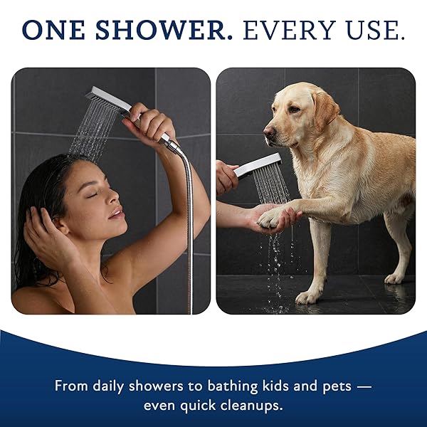 G-PROMISE ALL METAL 10″ DUAL SQUARE SHOWER HEAD COMBO | RAIN SHOWER HEAD | HANDHELD SHOWER WAND | ADJUSTABLE | SMOOTH 3-WAY DIVERTER | 71″ EXTRA LONG HOSE – A BATHROOM UPGRADE (CHROME)