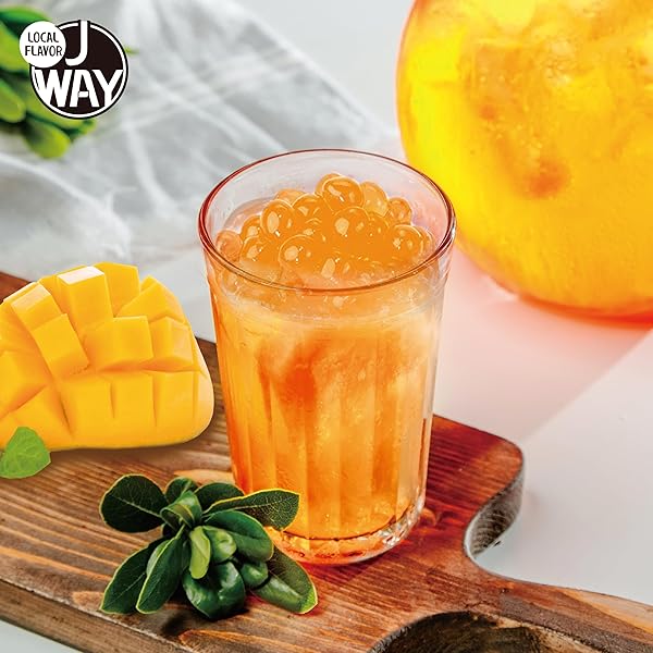 J WAY LOCAL FLAVOR J WAY BURSTING POPPING MANGO BOBA PEARL – MANGO POPPING BOBA – TAPIOCA POPPING BOBA MANGO – 2 LBS