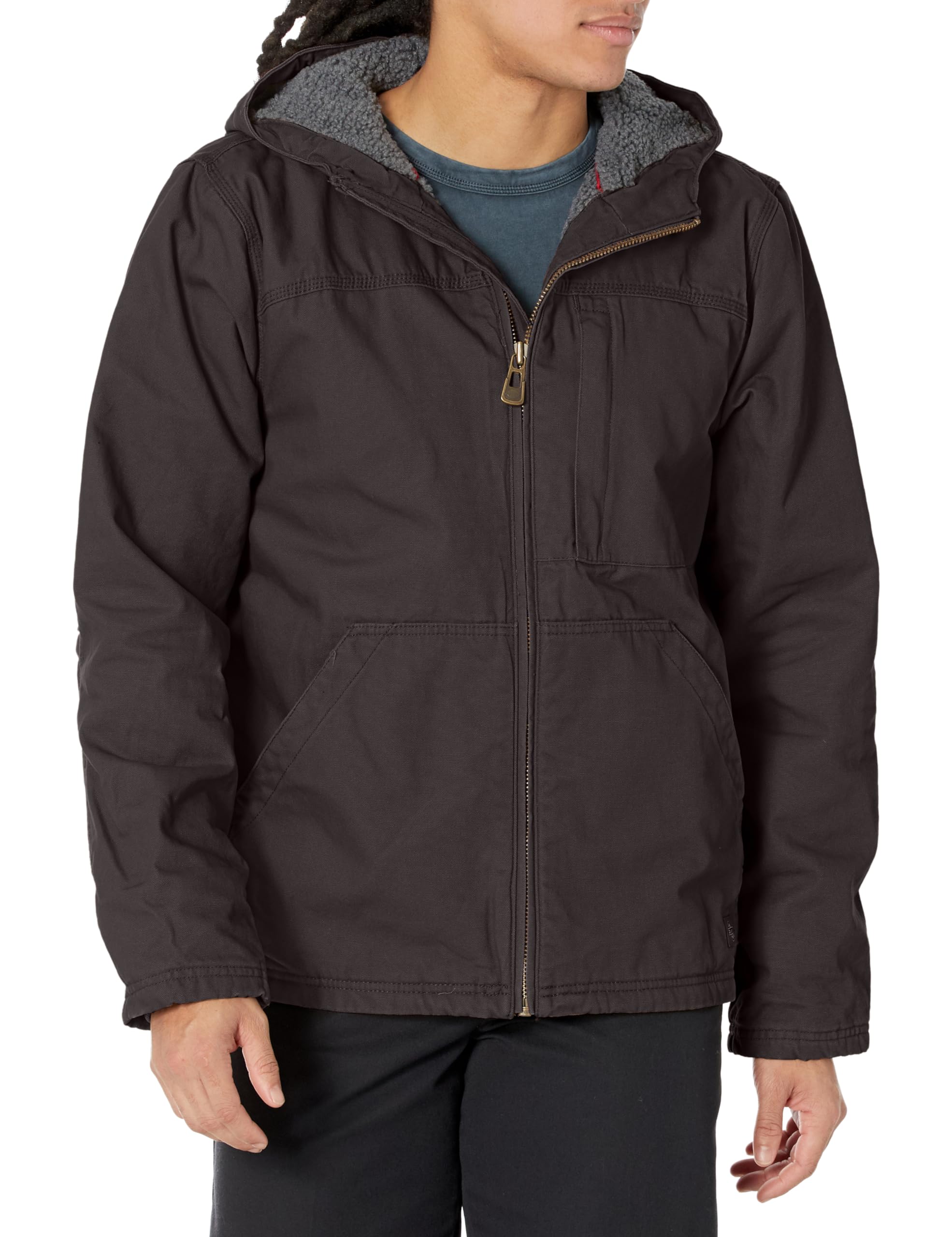 Dickies Men’s Big & Tall Duck Canvas High Pile Fleece Lined Jacket, Rinsed Black