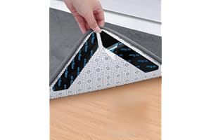 ESALEDIRECT 32 PCS Reusable Washable Grippers for Rugs, Highly adhesive and thin，Removable Rug Tape,Double Sided Non-Slip Rug Pads for Hardwood Floors and Carpet Corners,Keep Area Rugs Corners from Curling .