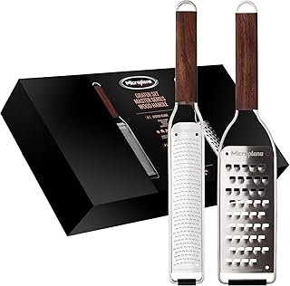 Microplane Reiben-Set Zester & Extra-Grob Walnuss Edelstahl aus der Master Serie für Zitrusfrüchte, Hartkäse, Muskatnuss, Kartoffeln, Karotten und Zucchinis