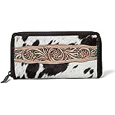 Merbaa Rustic Range Trifold Wallet Vintage Vibes Women Cowhide Hair on Wallet
