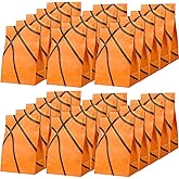 Outus 30 Pcs Basketball Gift Bags Basketball Goodie Bags Bulk Treat Snacks Candy Biscuits Toys Gift Kraft Supplies for Team Teen Adult Sport Ball Theme Birthday Present Party(Orange)