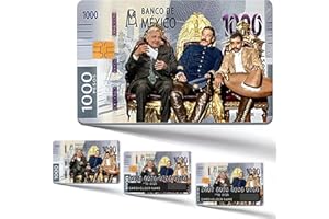 TKyum Amlo Peso Card Stickers,Skin for Credit Debit Key Card 4Pcs Covering Personalizing Bank Card |Removable, No Bubble, Slim, Waterproof 1000 Mexico Peso Culture Pattern Card Cover (Color-D, 4PSC)