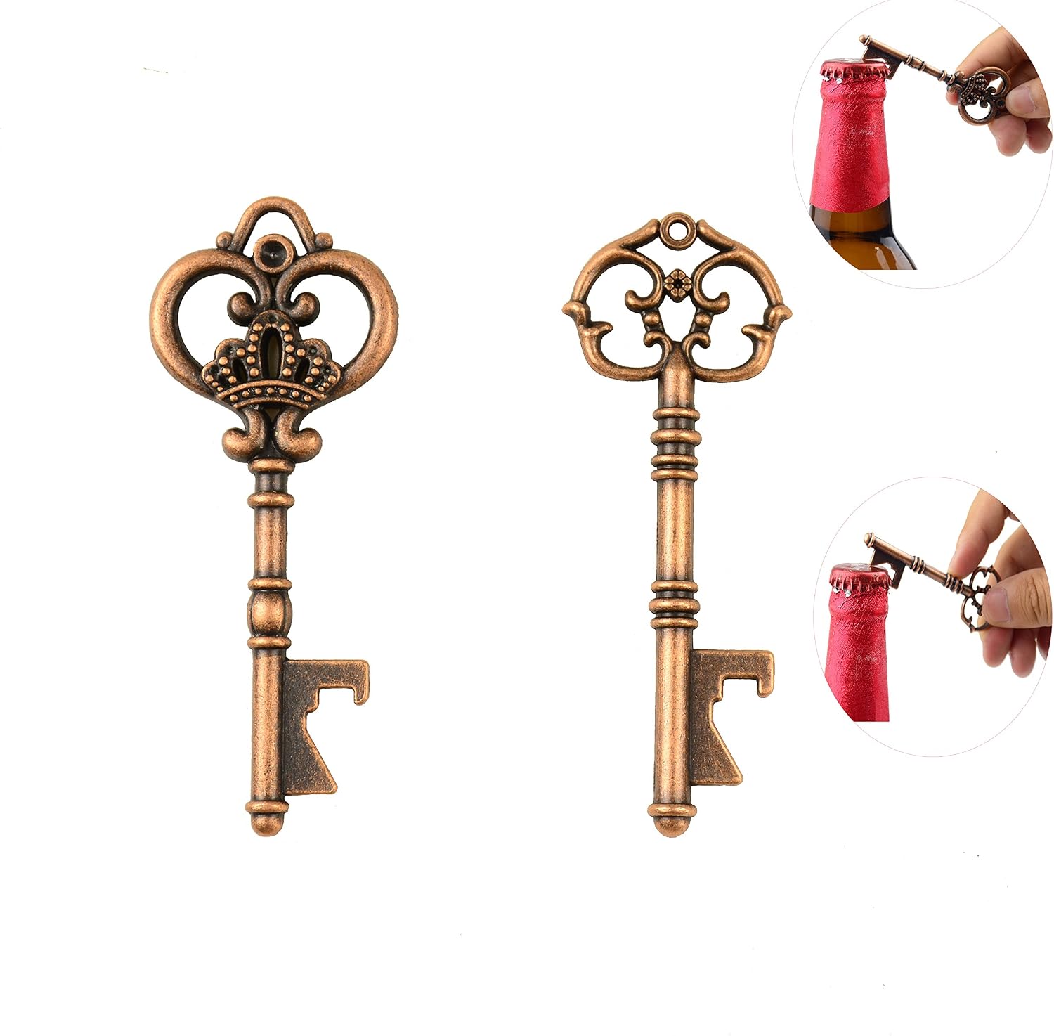 Mixed 20 Extra Large Key Shape Bottle Openers Antique Copper Skeleton Keys Wedding Party Favor - Image 4