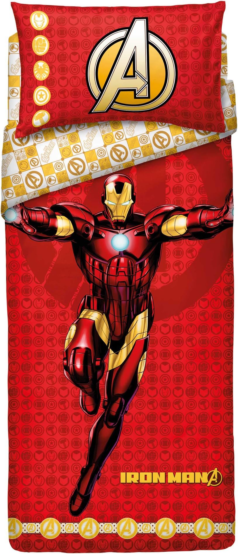 Bassetti 9286352 Iron Man Duvet Cover Set Red Single