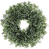 26'' Large Boxwood Wreath for Front Door, Window - Artificial Boxwood Leaves Greenery Outdoor Wreath for Wedding Farmhouse Porch Wall Room Home Decor