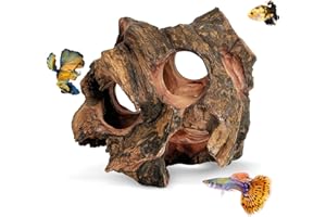 PINVNBY Betta Fish Cave Natural Wood Betta Fish Hideout for Aquarium Fish Tank Decorations Hideout Betta Fish Accessories Habitat Shelter for Crayfish Shrimp and Other Aquatic Pets