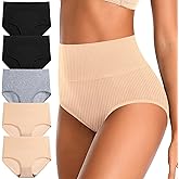 Asbestt Womens Underwear Full Coverage Panties for Ladies Soft Breathable Cotton Briefs High Waisted Hipster
