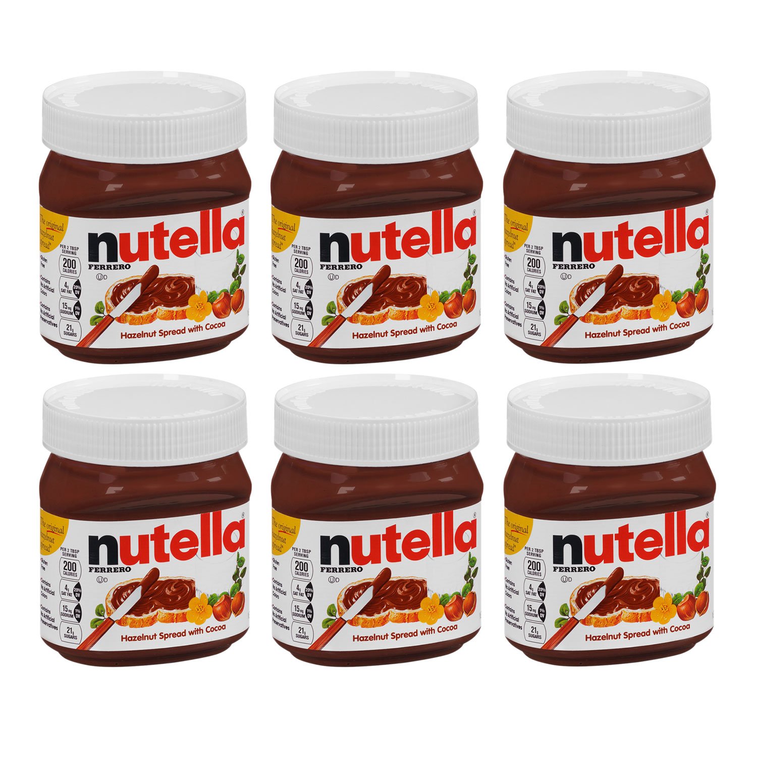 Nutella Ferrero Hazelnut Spread with Cocoa,13 Ounce (Pack of 6)