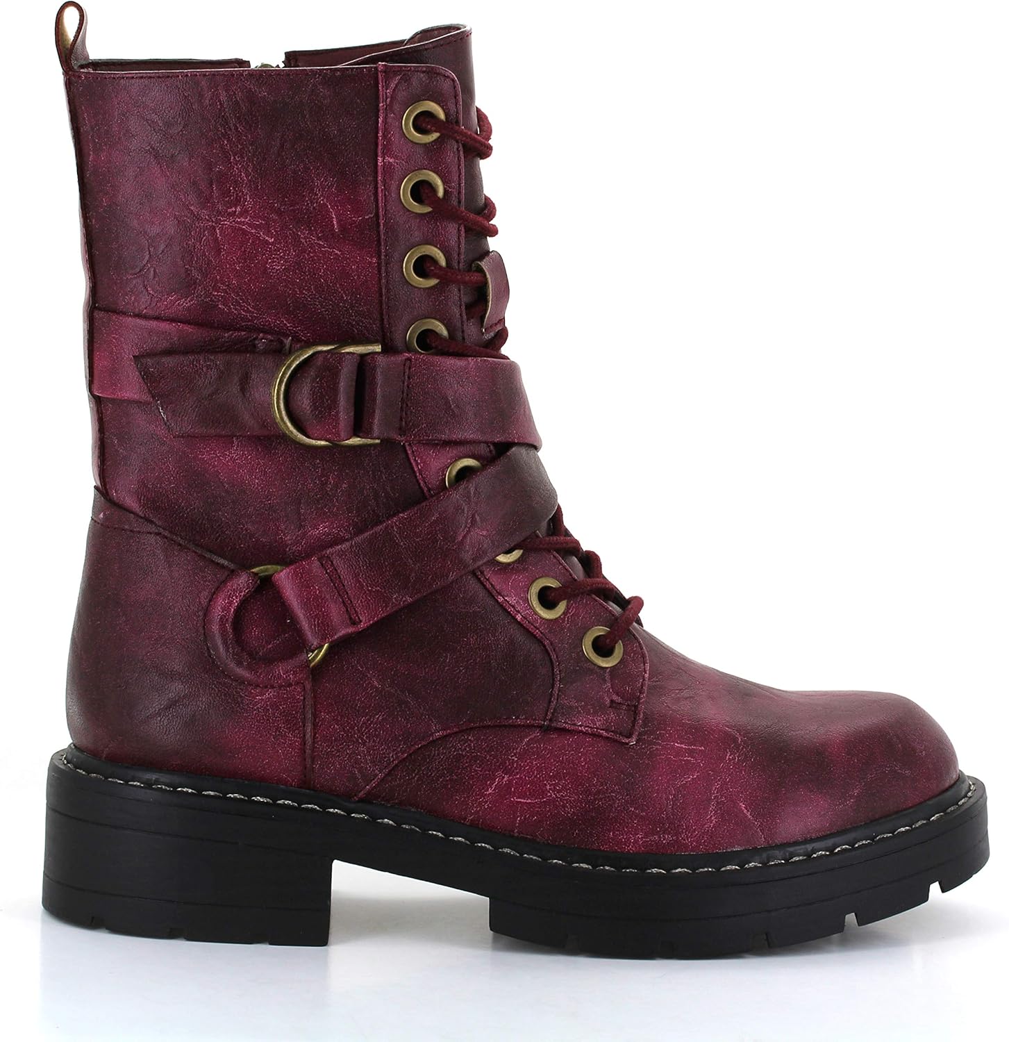 vegan leather lace up boots