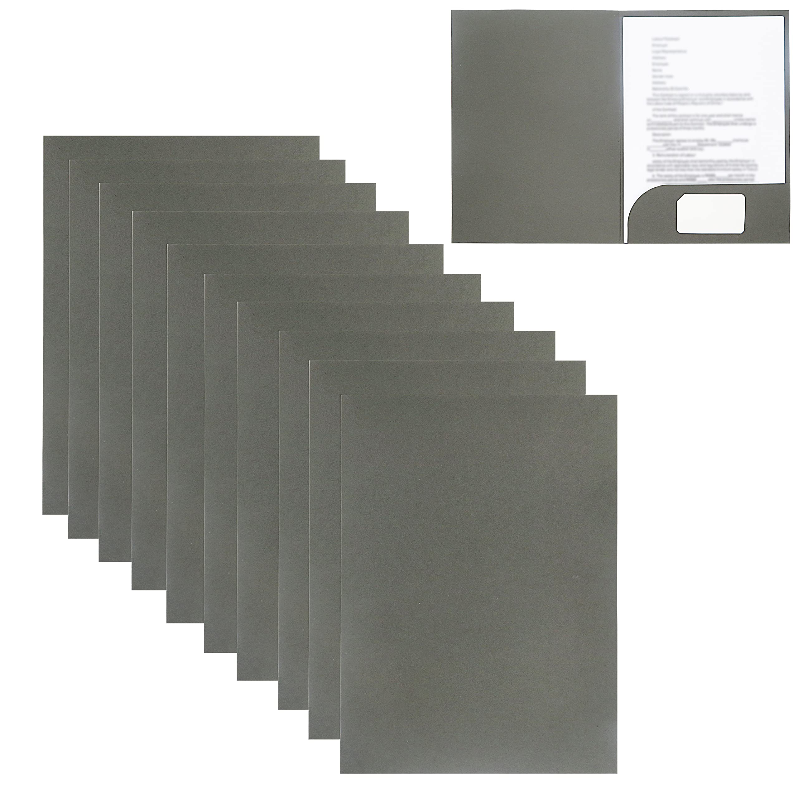 Smiling Art A4 Kraft Paper Presentation Folder, 320 g/m², Grey, Pack of 10 for School, University, Project, Business