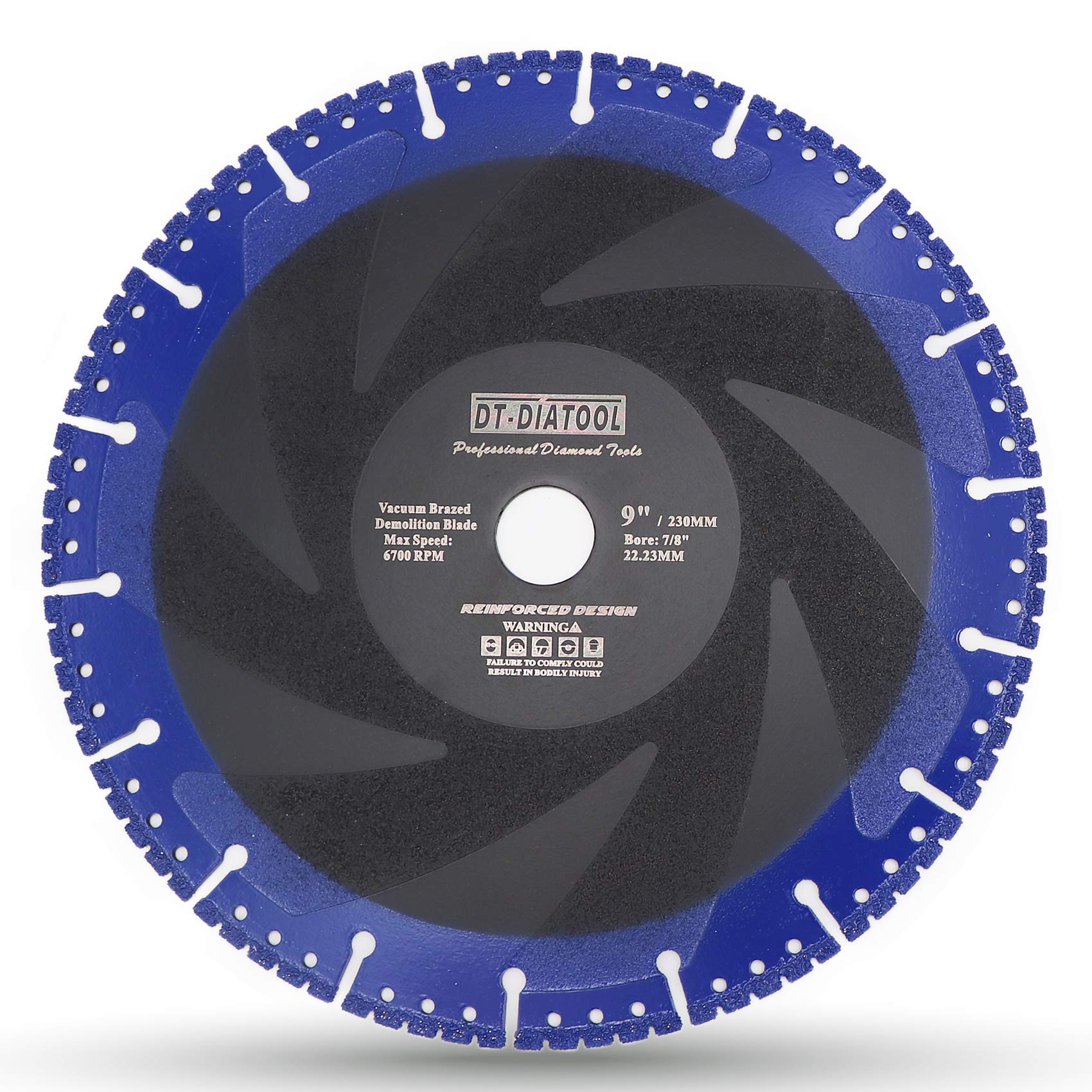 DT-DIATOOL Diamond Saw Blade 9 Inch / 230mm Multi Purpose Cut-Off Wheel for Reinforced Concrete Steel Pipe Rebar Iron PVC All Tough Materials