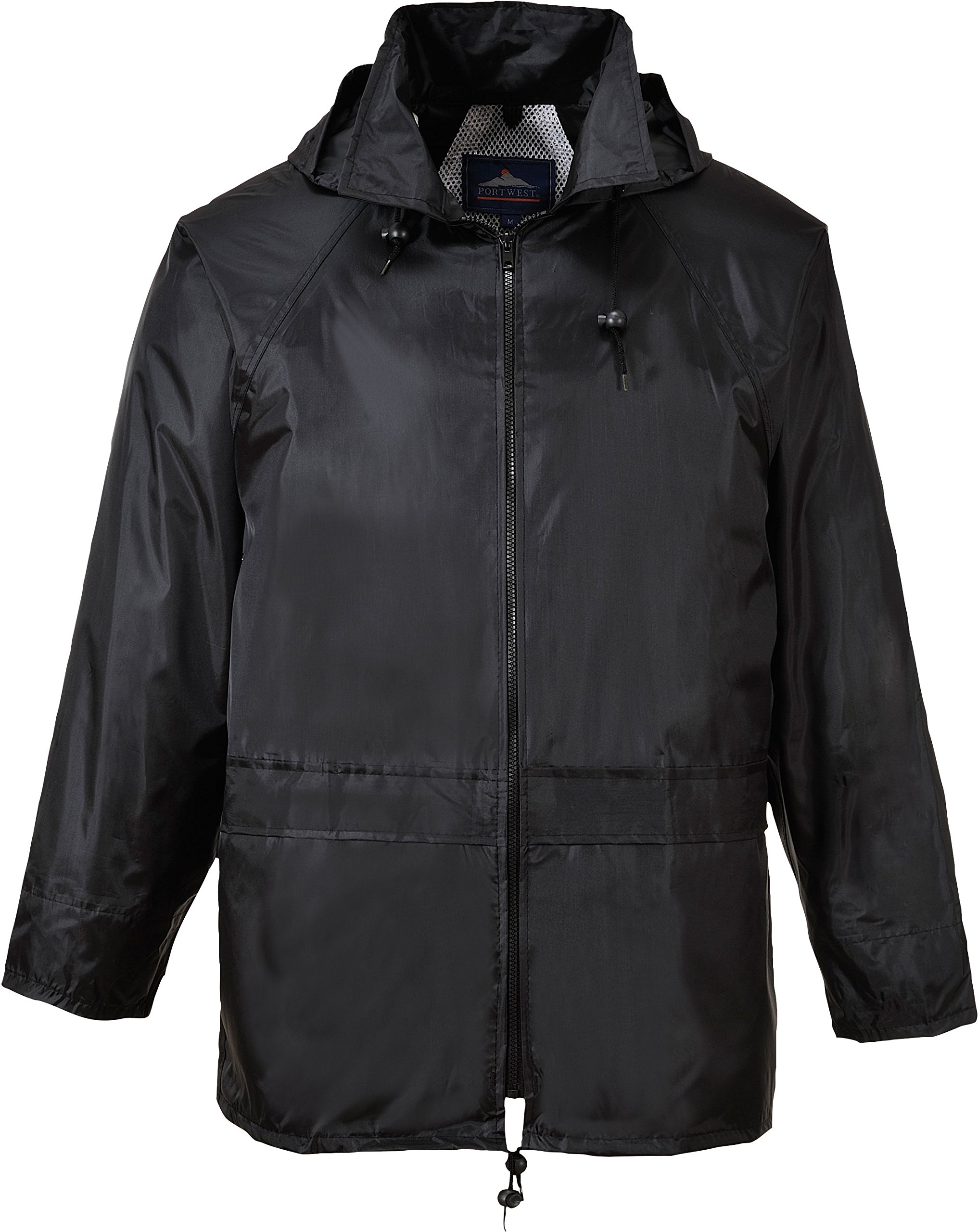 Portwest US440 Men's Lightweight Waterproof Classic Rain Jacket Black