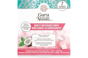 GuruNanda Gentle Teeth Whitening Strips - 7- Day Treatment with Non-Slip, Dry Strip Technology - Whitening Designed with Care