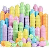 JOYIN 3.15" Pastel Easter Eggs, 200PCS Large Plastic Eggs, Empty Colorful Fillable Eggshells for Easter Hunt, Party Favor, Basket Stuffers Filler, Classroom Prize Supplies