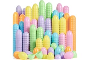 JOYIN 3.15" Pastel Easter Eggs, 25PCS Large Plastic Eggs, Empty Colorful Fillable Eggshells for Easter Hunt, Party Favor, Bas