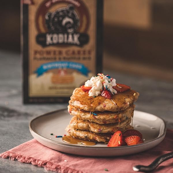 KODIAK POWER CAKES, PANCAKE & WAFFLE MIX, BIRTHDAY CAKE, HIGH PROTEIN, 100% WHOLE GRAINS, (PACK OF 1)