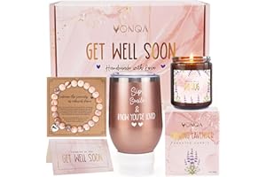 VONQA Get Well Soon Gifts For Women After Surgery, Feel Better Healing Kit, Speedy Recovery Basket For Women, Surgery Hospital Gift Box, Thoughtful Comfort Wellness Care Package For Sick or Injured Friend