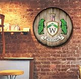 Personalized Family Crest Hand-Painted Rustic Wood Shield Decor view 2