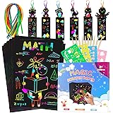 UCIDCI Scratch Paper Art for Kids, Rainbow Scratch Art Craft Supplies Kits for Girls Boys, DIY Party Favor Supplies Kit, Birt