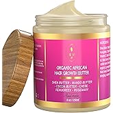 Chebe Hair Growth and Thickening Butter - Ayurvedic Deep Conditioner with Shea, Cocoa, Mango Butter, Fenugreek, and Rosemary for All Hair Types, 8 oz
