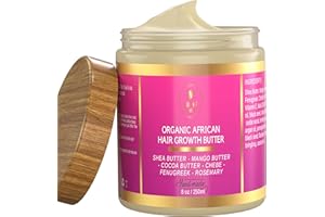 MAKOF BEAUTY Chebe Hair Growth and Thickening Butter - Ayurvedic Deep Conditioner with Shea, Cocoa, Mango Butter, Fenugreek, and Rosemary for All Hair Types, 8 oz