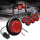 TRUE MODS 8pc 2" Red Round Trailer LED Clearance