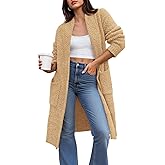 BTFBM Long Cardigans for Women Trendy Fall 2025 Open Front Long Sleeve Oversized Sweaters Casual Knit Winter Coats