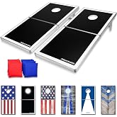 GoSports 4 x 2 ft Ultra Portable Cornhole Board Set - Choose LED Lights or Standard - Regulation Size Corn Hole Games for Adults, Perfect for Tailgating and Camping - Includes 8 Bean Bags &amp; Rules