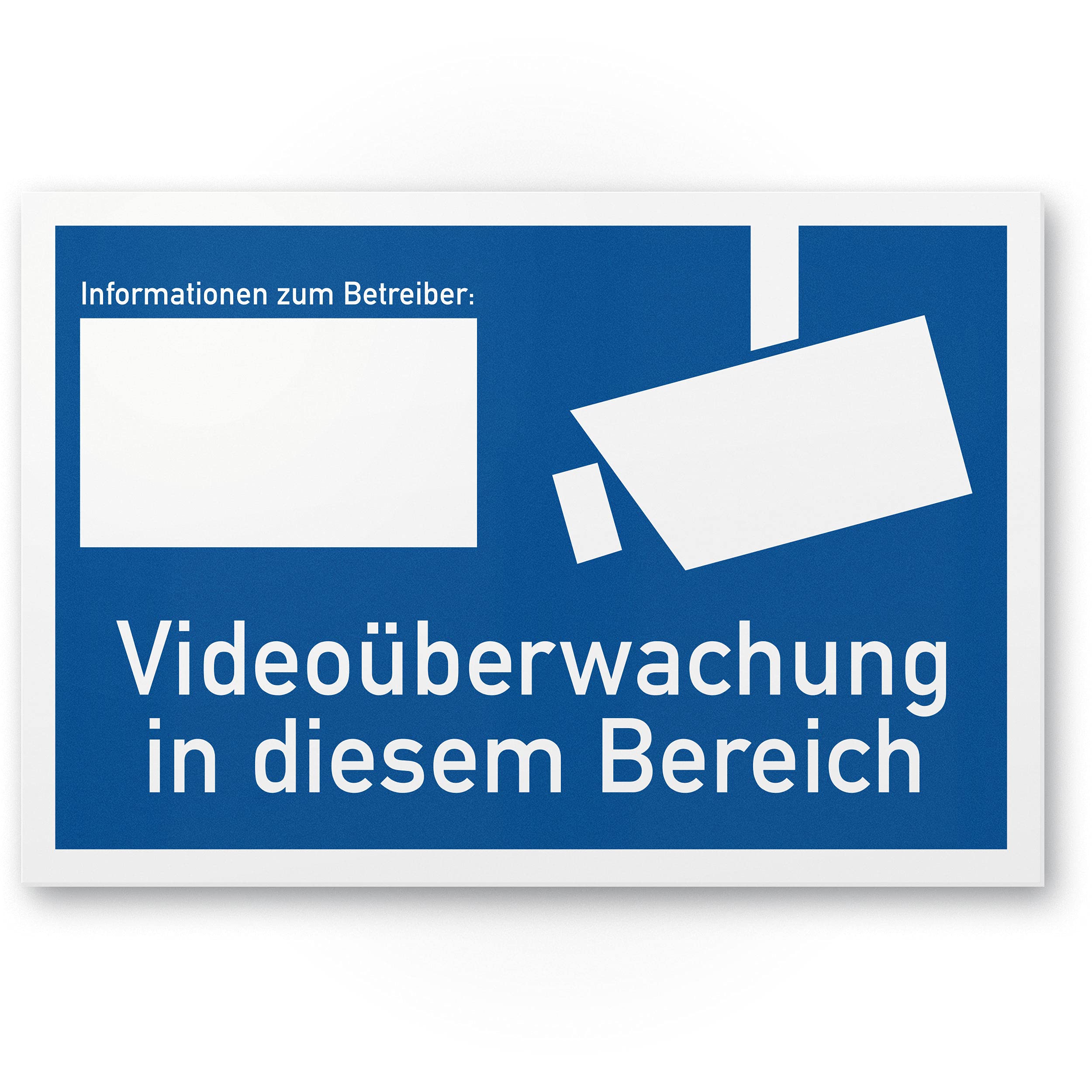 Video Surveillance Plastic Sign in Accordance with DIN 33450 (30x20 cm), Warning Warning Sign Video Surveillance – Information Sign with Information Operator, Note to Video Surveillance – Privacy BDSG