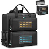 BVOMVEN Computer Desktop Tower Carrying Case with Padded Protection &amp; Multiple Pockets, Gaming Computer Backpack Holds CPU Mainframe, Keyboard, Mouse, Cables and Accessories